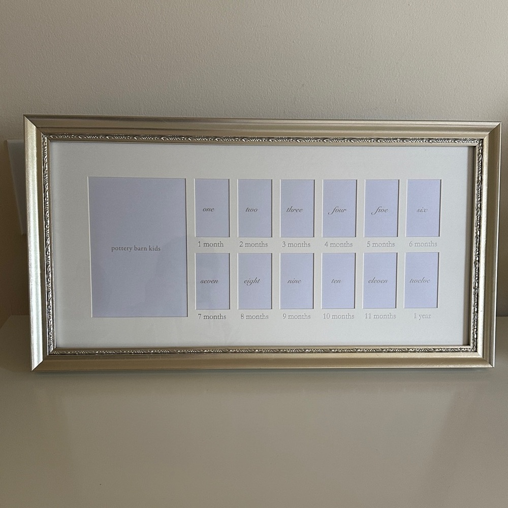 Pottery Barn Baby Silver Leaf First Year Frame